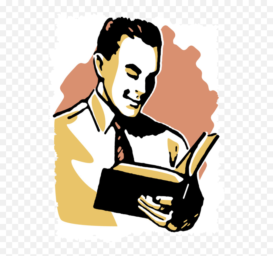 Good Businessman Reading - Man Reading A Book Drawing Emoji,Person Reading Png