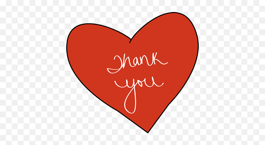 Red Thank You Heart Clip Art - Thank You Heart Emoji,Red Heart Clipart