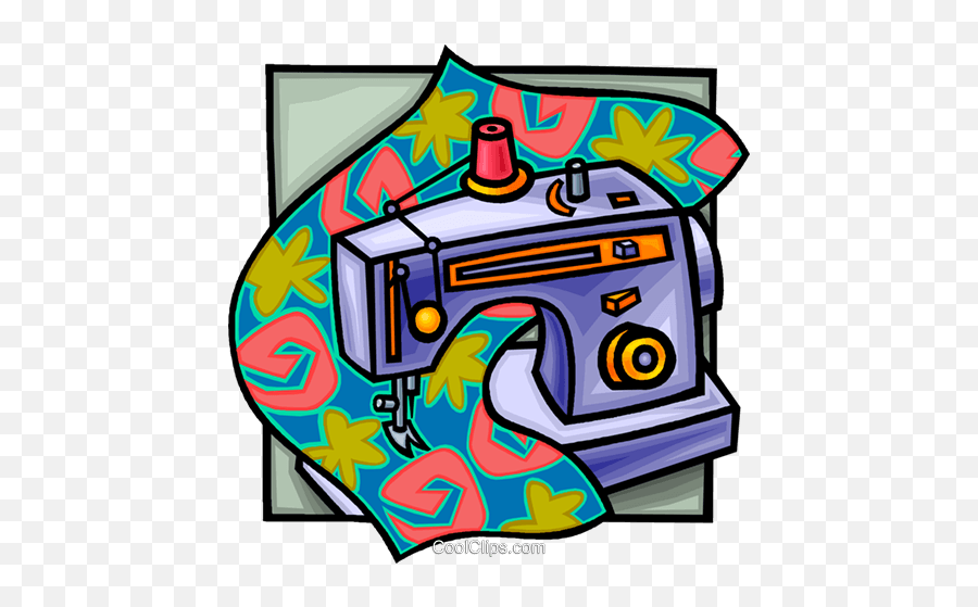 Sewing Machine At Work Royalty Free Vector Clip Art - Maquina Costura Vetor Transparente Emoji,Sewing Machine Clipart