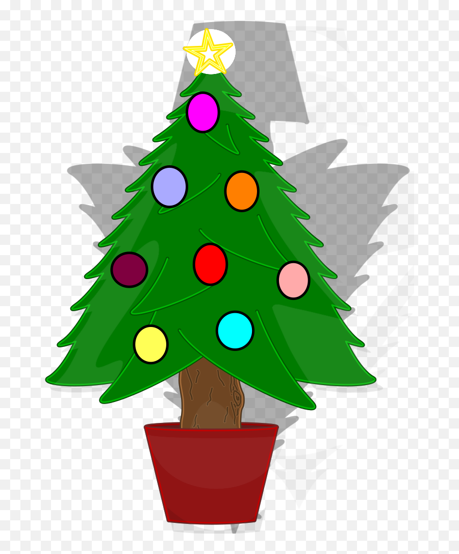 Christmas Tree With Rainbow Color Ornaments Png Svg Clip - Christmas Day Emoji,Ornaments Clipart