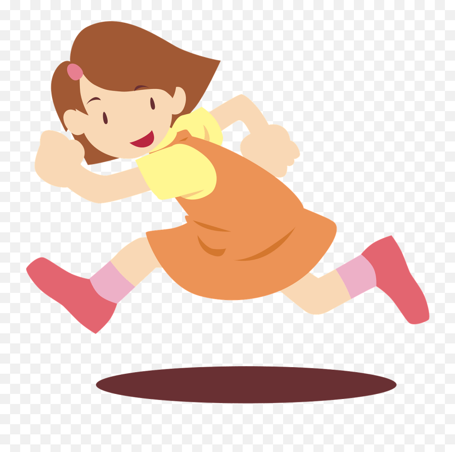 Girl Running Clipart - Run Clipart Png Emoji,Running Clipart