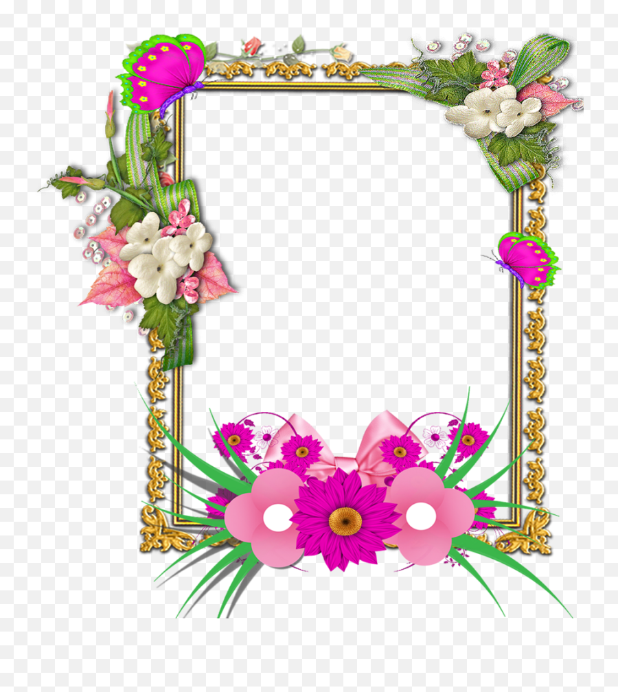 Flowers Tropical Frame Png - Frame With Flower Png Emoji,Tropical Png