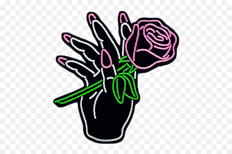 Freetoedithand Rose Roses Black Pink Green Tumblr - Aesthetic Bad Girl Png Emoji,Tumblr Clipart