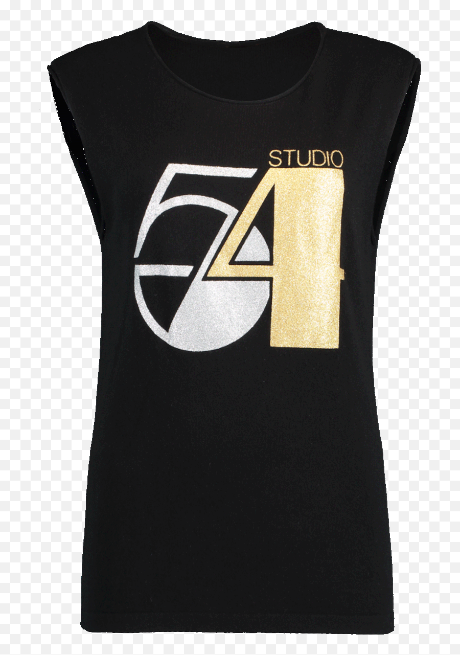 Studio 54 Glitter Print Cashmere Sleeveless T - Shirt Emoji,Michael Kors Logo Tshirt