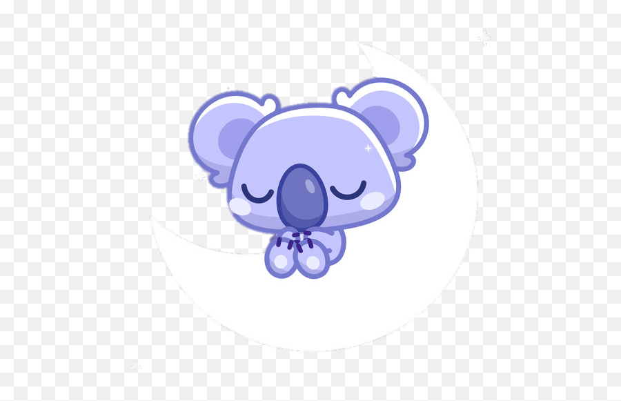 Sleepypaws The Snoozy Koala Sleeping On The Moon Transparent Emoji,Koala Transparent