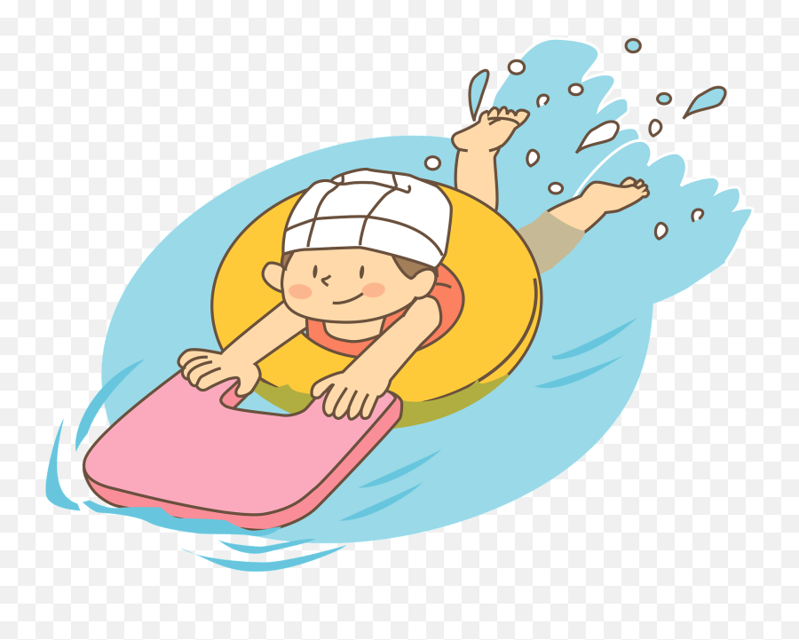 Girl Is Swimming With Floaties Clipart - Sledding Emoji,Swim Clipart