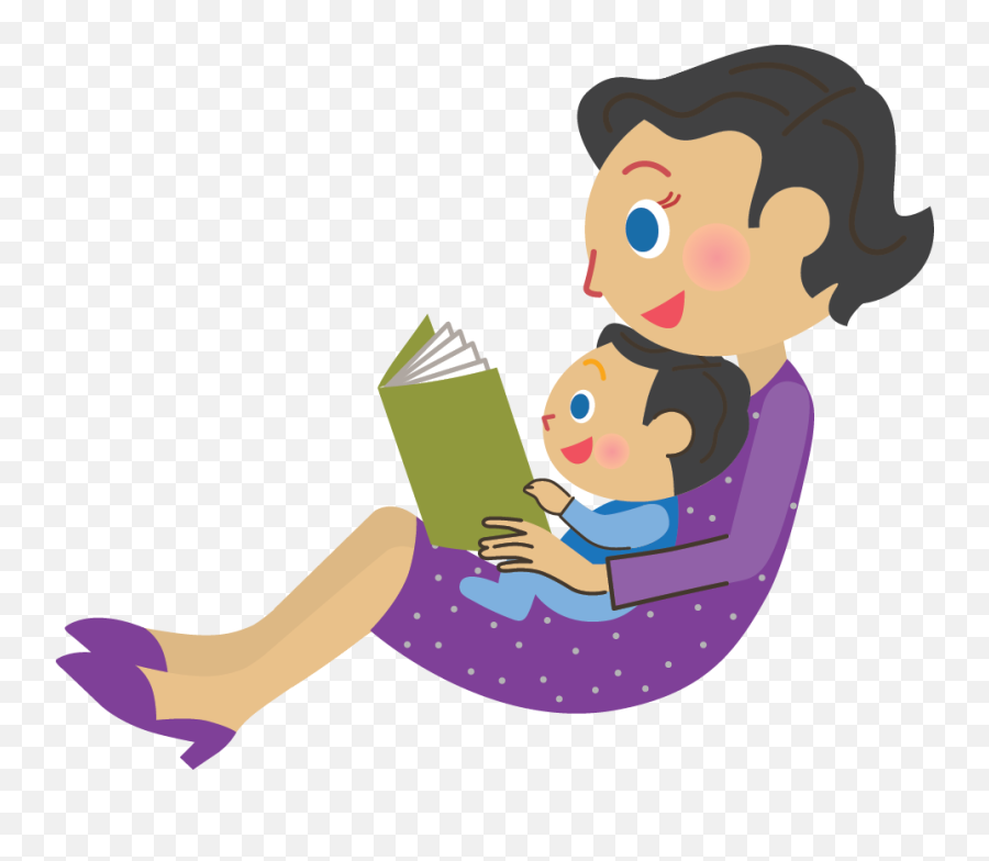 About - Reading To Infant Cartoon Emoji,Kids Reading Clipart