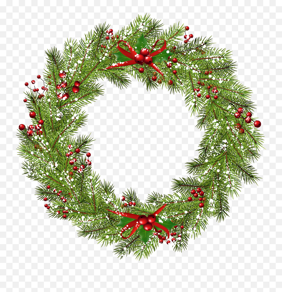 Christmas Wreath Png Clip Art Image - Christmas Wreath Clipart Png Emoji,Christmas Wreath Clipart