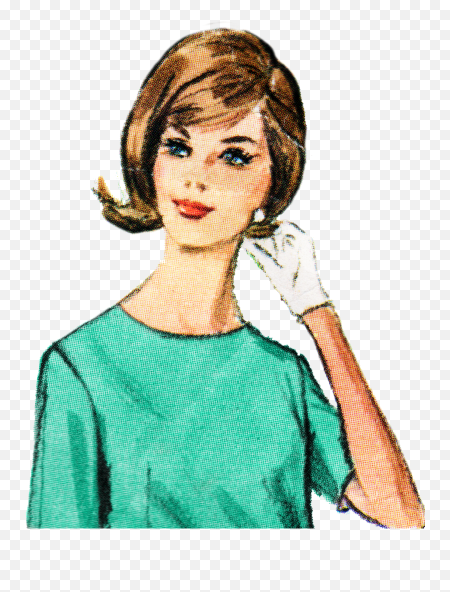 Retro Lady Clip Art Free - Free Clipart Retro Woman Png File Emoji,Retro Clipart