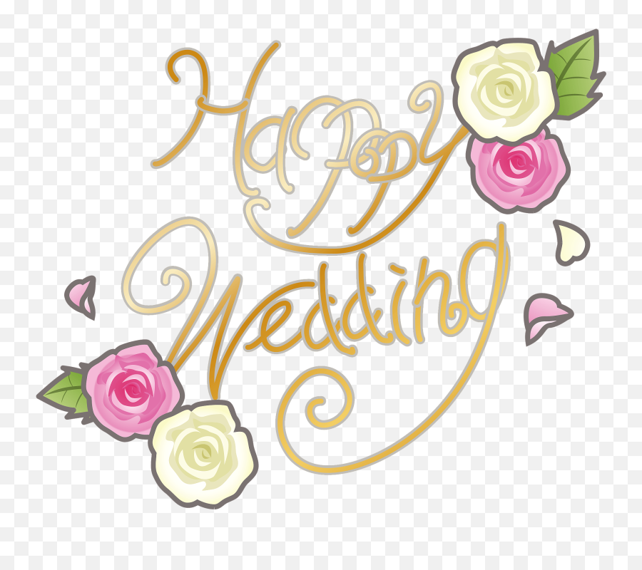 Happy Wedding Decoration Clipart Free Download Transparent - Happy Wedding Clipart Emoji,Wedding Flowers Clipart