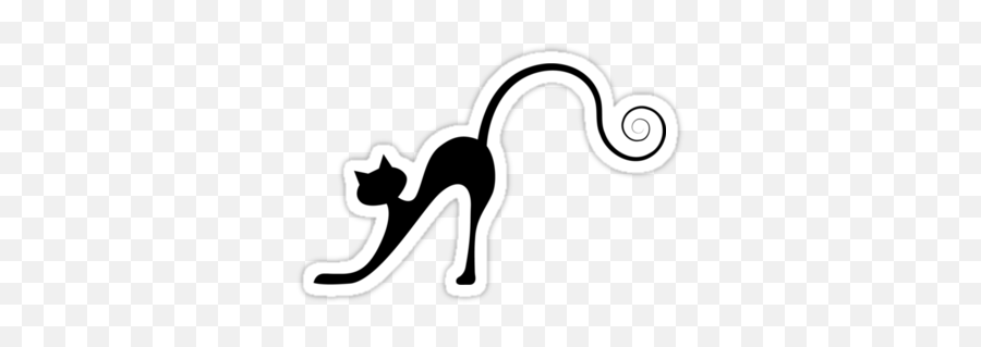 Black Cat Silhouette Stickers By Kudryashka Redbubble Emoji,Black Cat Logo