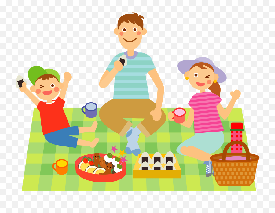 Family Is Eating A Picnic Clipart - Picnic Clipart Emoji,Picnic Clipart