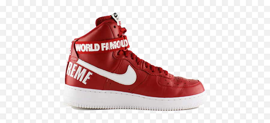Nike Air Force One High Red Supreme - Nike Supreme Emoji,Transparent Shoes