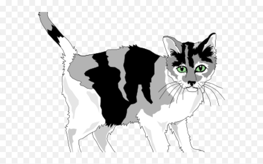 Calico Cat Clipart White - Gray And Whit Cat Clipart Emoji,Cat Clipart