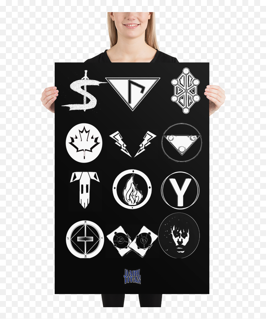 Dark Titan Universe Character Logos Poster Dark Titan Shop Emoji,Character Logo