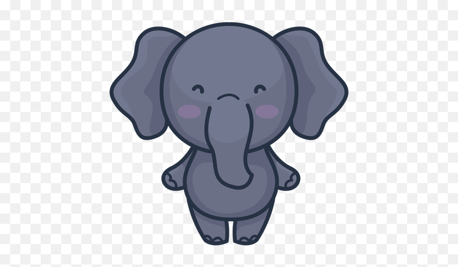 Cute Elephant Character - Transparent Png U0026 Svg Vector File Elephant Emoji,Elephant Transparent Background