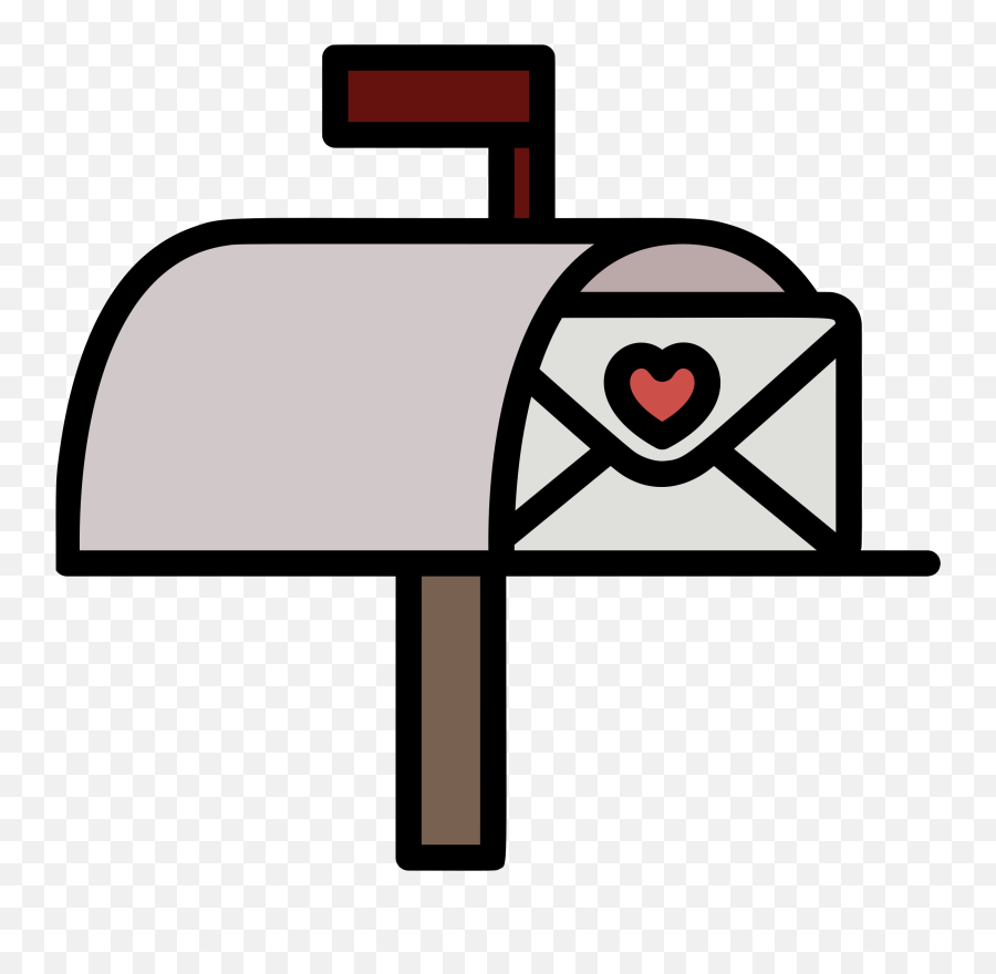 Mailbox Clipart Heart - Mailbox Clipart Transparent Mail Box Clp Art Emoji,Christmas Mailbox Clipart
