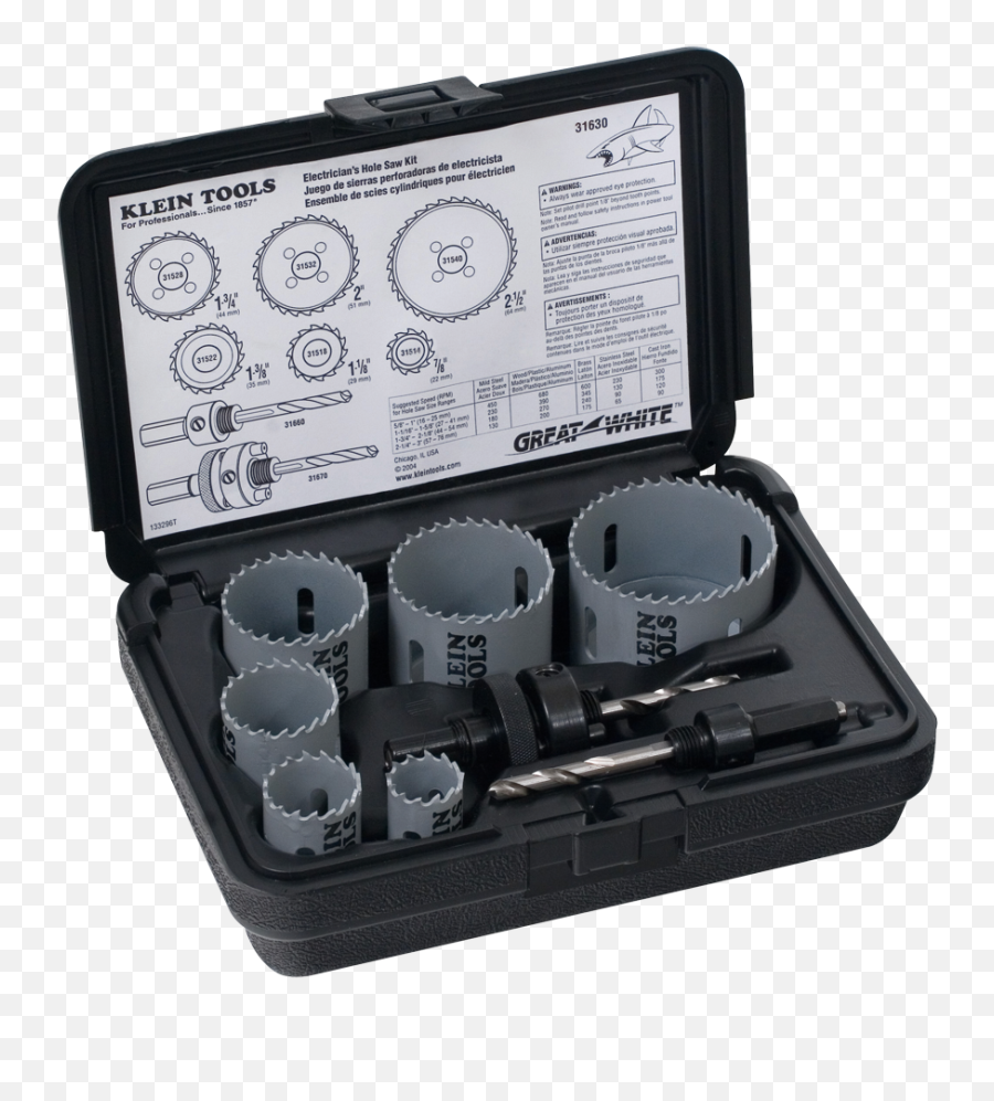 8 Piece Electricians Hole Saw Kit - 31630 Klein Tools Emoji,Electrician Clipart
