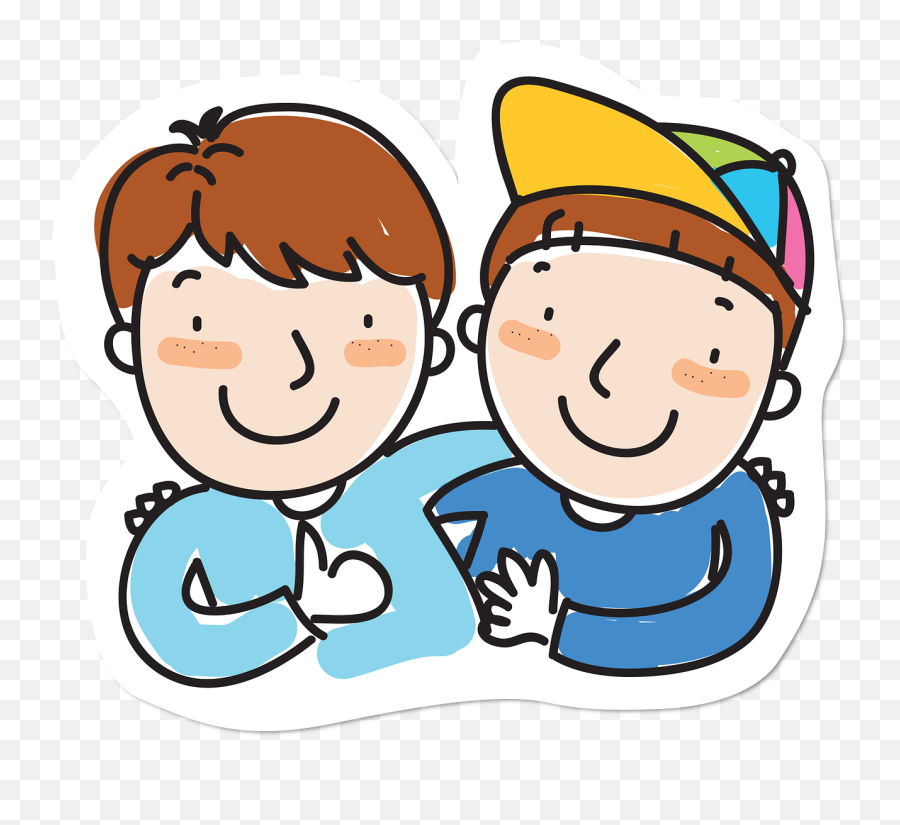 Download Png - Boy Clipart Best Friends Emoji,Friendship Clipart