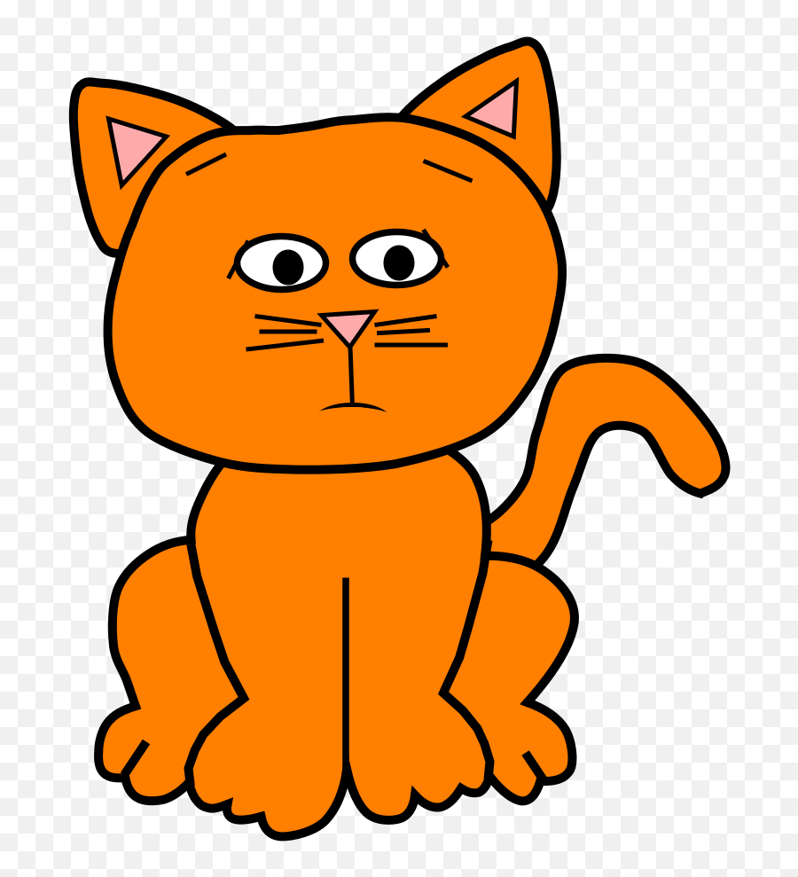 Orange Worried 3 Clip Art At Clker - Sad Clip Art Cat Emoji,Sad Cat Png