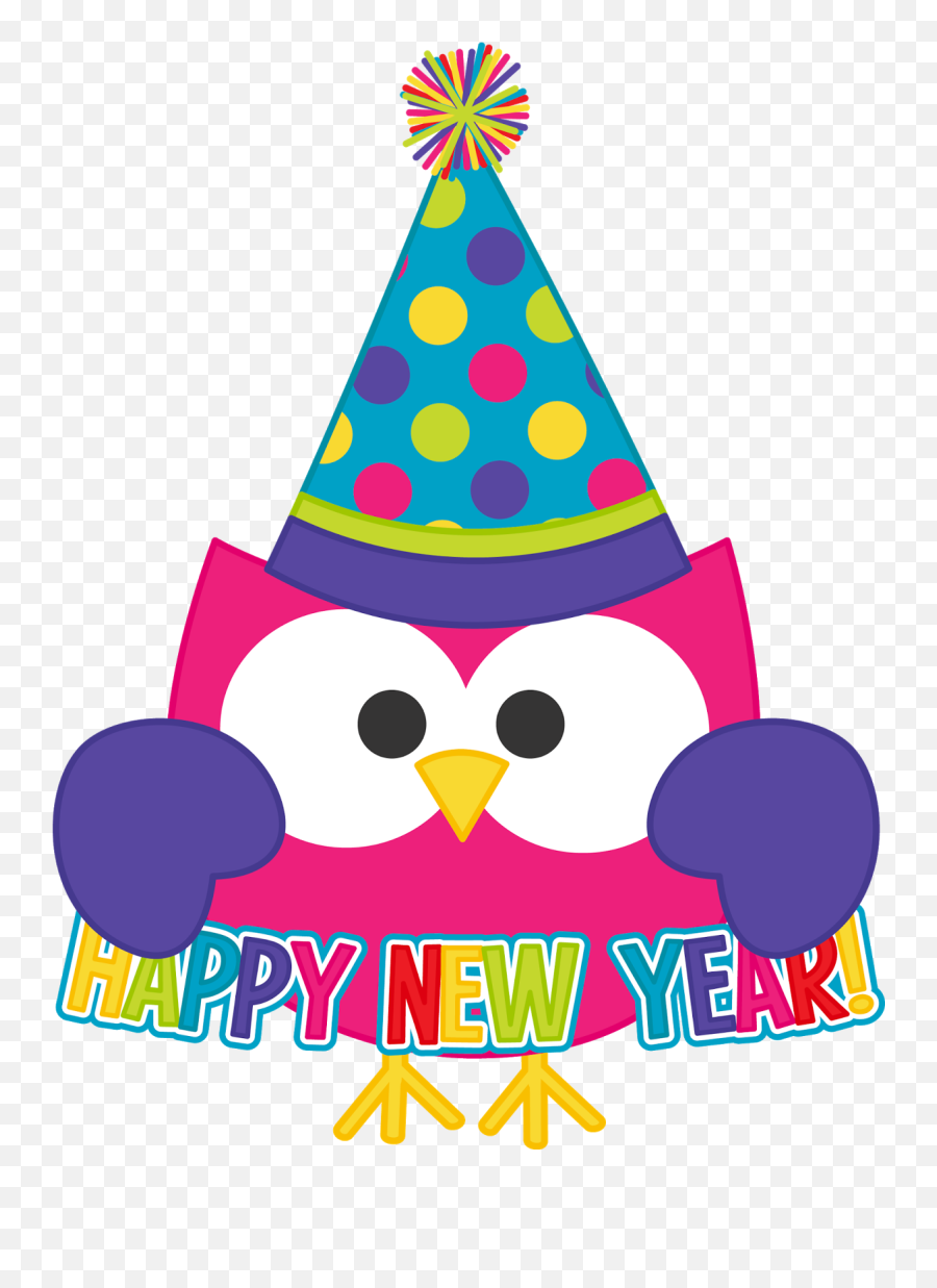 January Clipart Owl Picture - Cute Happy New Year Clipart Emoji,January Clipart