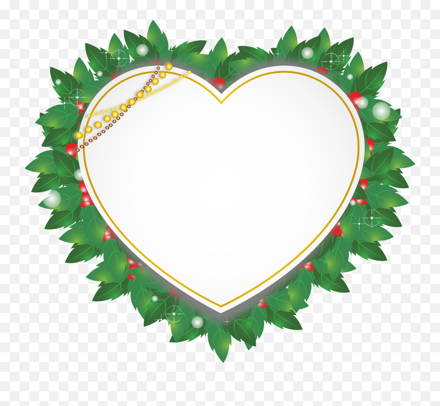 Christmas Holly Heart Clipart Free Download Transparent - Cute Christmas Clipart Heart Emoji,Holly Border Clipart