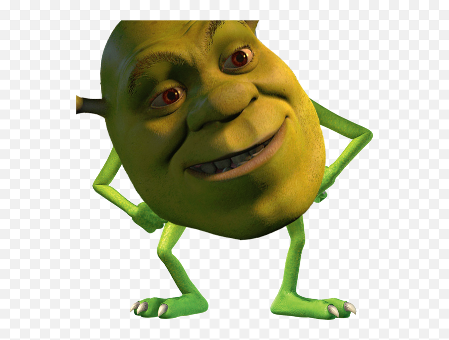 Download Hd Shrek Meme Png Freeuse - Monster Inc Transparent Shrek Mike Wazowski Meme Emoji,Red Eyes Meme Transparent