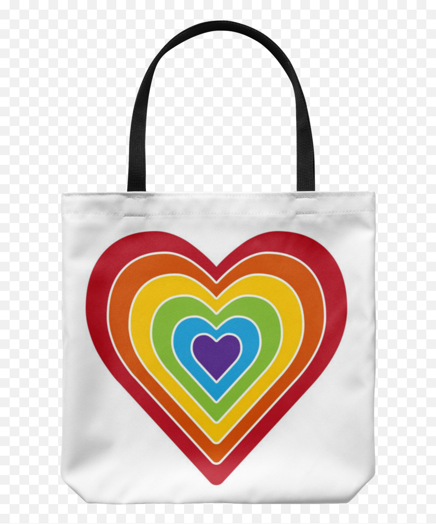 Retro - Style Rainbow Heart With White Lines Available On 5 Tote Bag Emoji,White Lines Png