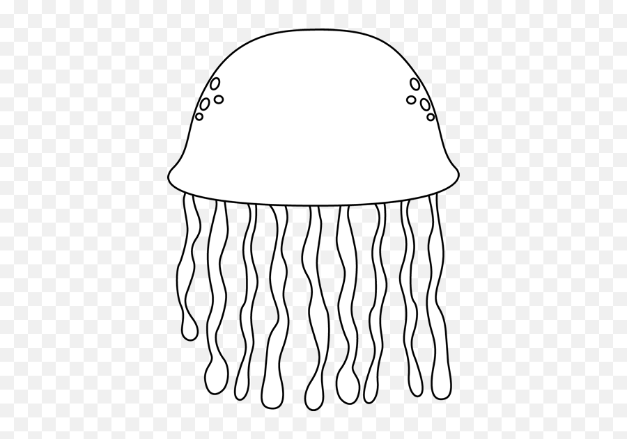 Black And White Jellyfish Clip Art - My Cute Graphics Crab Black And White Emoji,Jellyfish Clipart