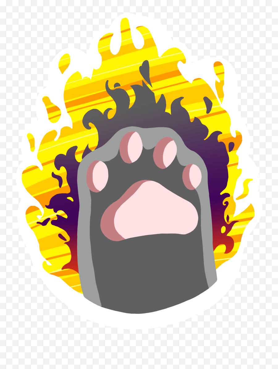 Flaming Cat Paw By Skamstudio On Newgrounds Emoji,Cat Paw Png