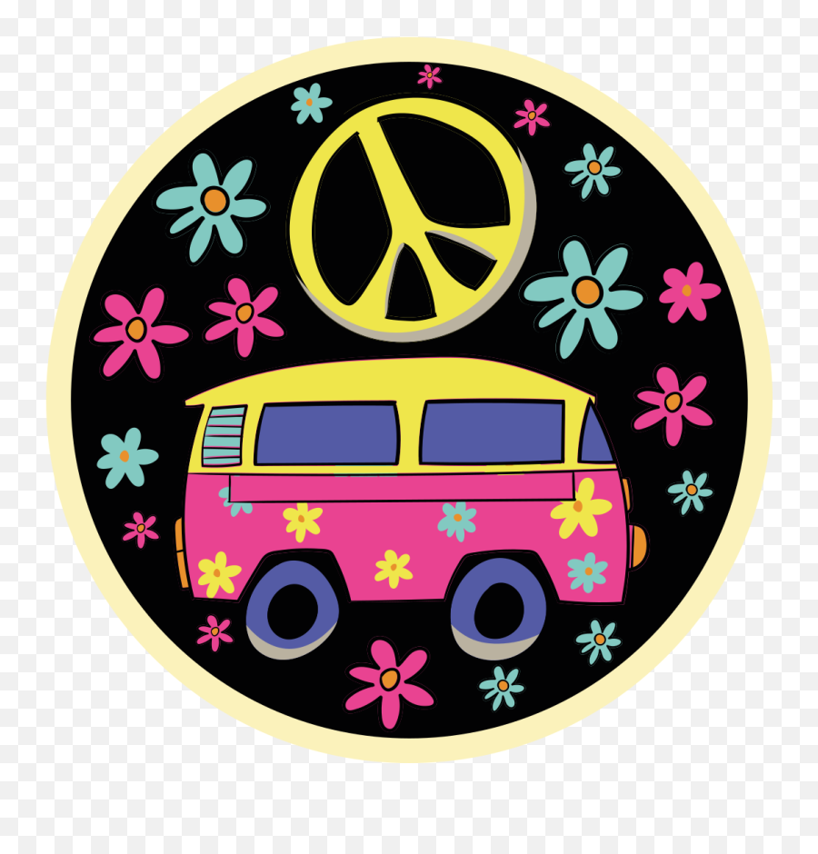 Minibus With Peace Sign Retro Rug Emoji,Peace Sign Transparent Background
