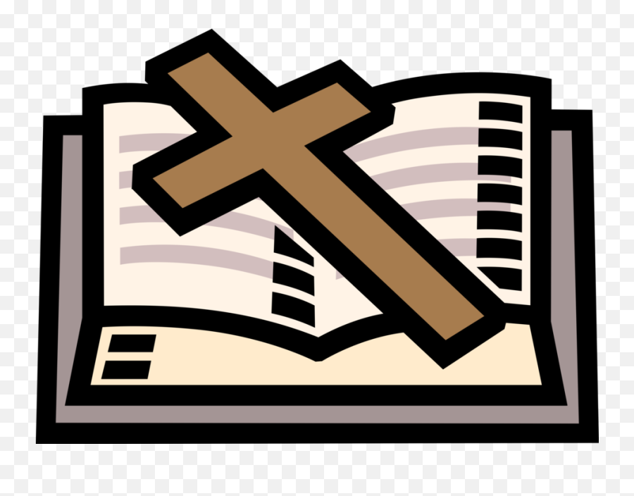 Holy Bible Good Book With Crucifix Cross - Vector Image Emoji,Cross Vector Png