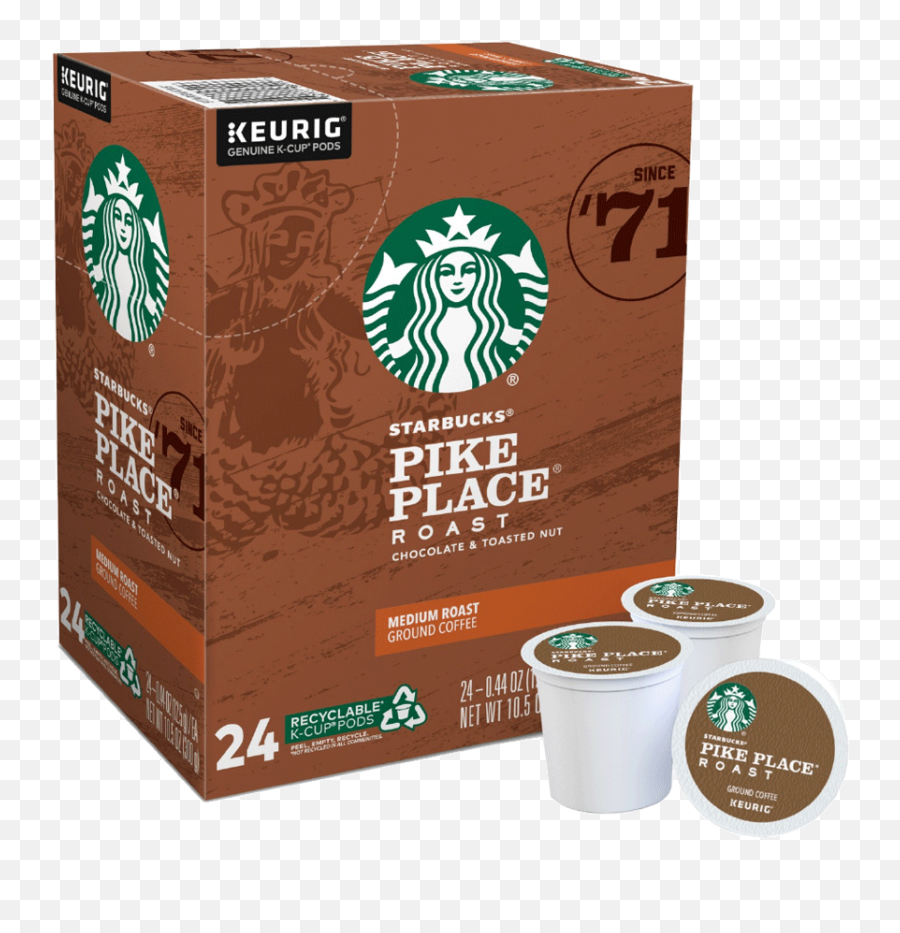 Starbucks Pikes Place Roast Coffee K - Cups Box Of 24 Emoji,Starbucks Transparent