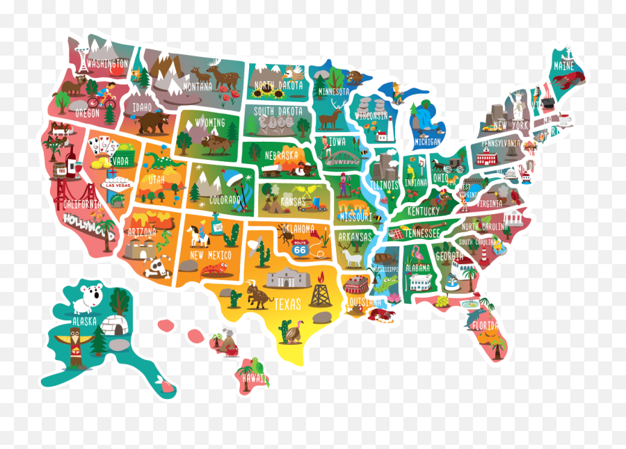 Usa Map Cartoon Illustration Behance Emoji,Usa Map Transparent
