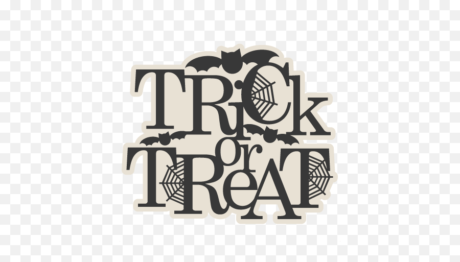 Trick Or Treat Title Svg Scrapbook Cut File Cute Clipart - Cricut Trick Or Treat Svg Emoji,Trick Or Treat Clipart