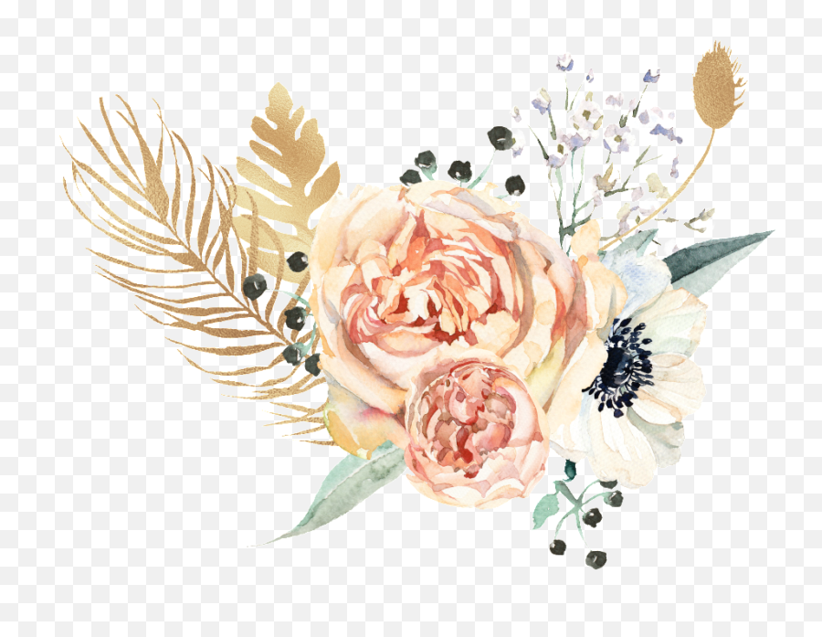 Transparent Watercolor Flowers Png Free - Watercolor Flower Png Transparent Background Emoji,Flower Png