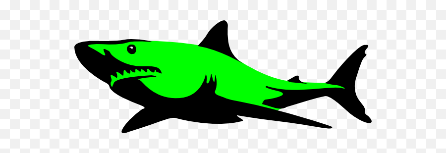 Black And White Shark Clipart Png Image - Green Shark Clipart Emoji,Shark Clipart Black And White