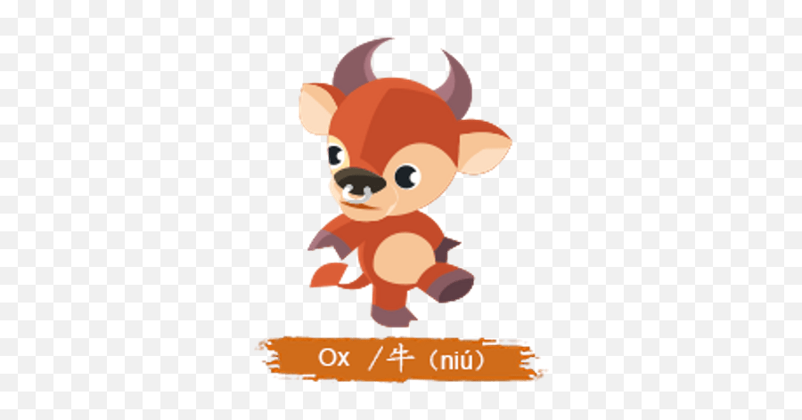 Chinese Horoscope Kids Ox Sign Clipart - Ox Chinese Zodiac Clip Art Emoji,Ox Clipart