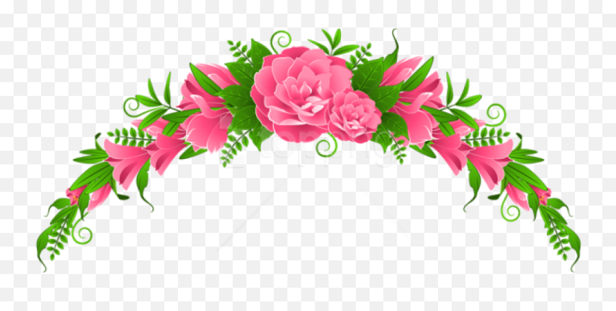Download Free Png Download Pink Flowers And Roses Element - Flower Hd Png Emoji,Flower Border Transparent