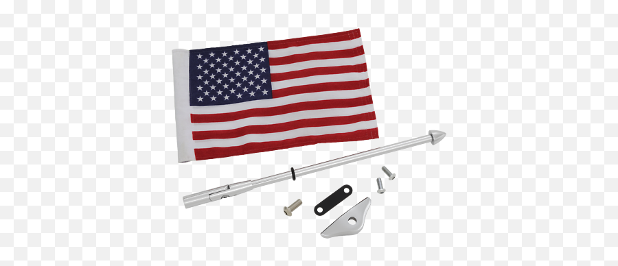 Show Chrome Folding Flag Pole With Us Flag 52 - 965 Ebay Emoji,American Flag On Pole Png