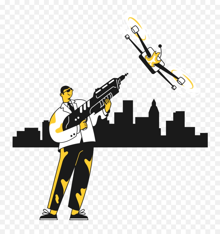 Shooting Down A Drone Clipart Illustration In Png Svg Emoji,Gun Clipart Png