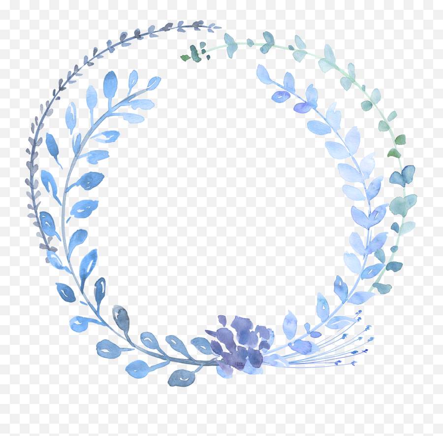 Watercolor Circle Png - Png Freeuse Library Watercolour Transparent Background Blue Flower Circle Png Emoji,Watercolor Flowers Png