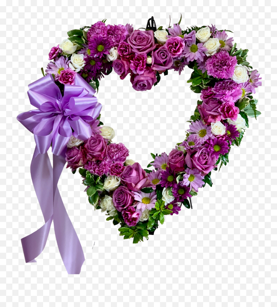 Lavender Heart Wreath Emoji,Flower Wreath Png