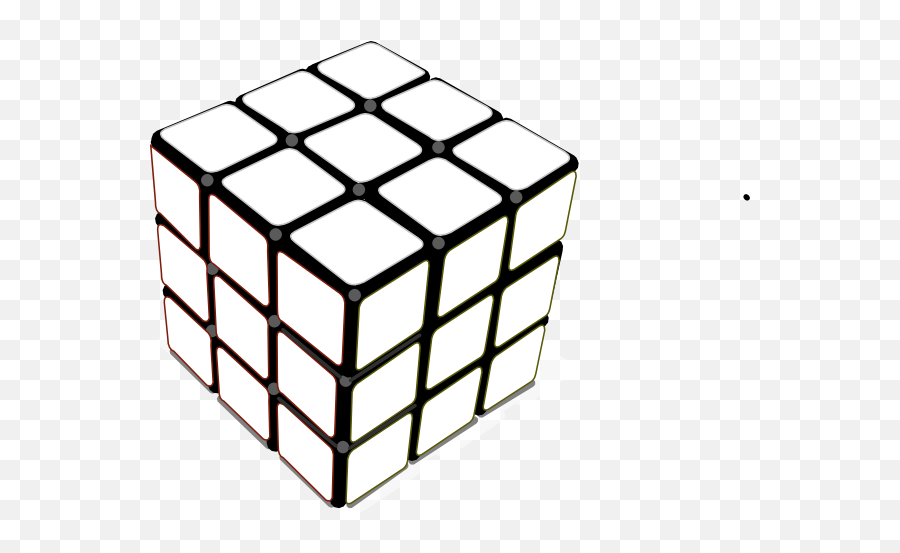 Rubiks Cube White Clip Art At Clker - Outline Transparent Cube Emoji,Cube Clipart