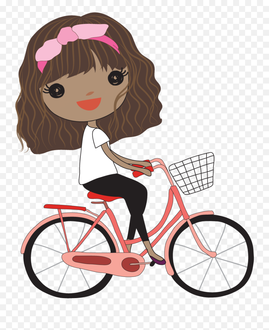 Bike Girl - Transparent African American Girl Clipart Emoji,Girls Clipart