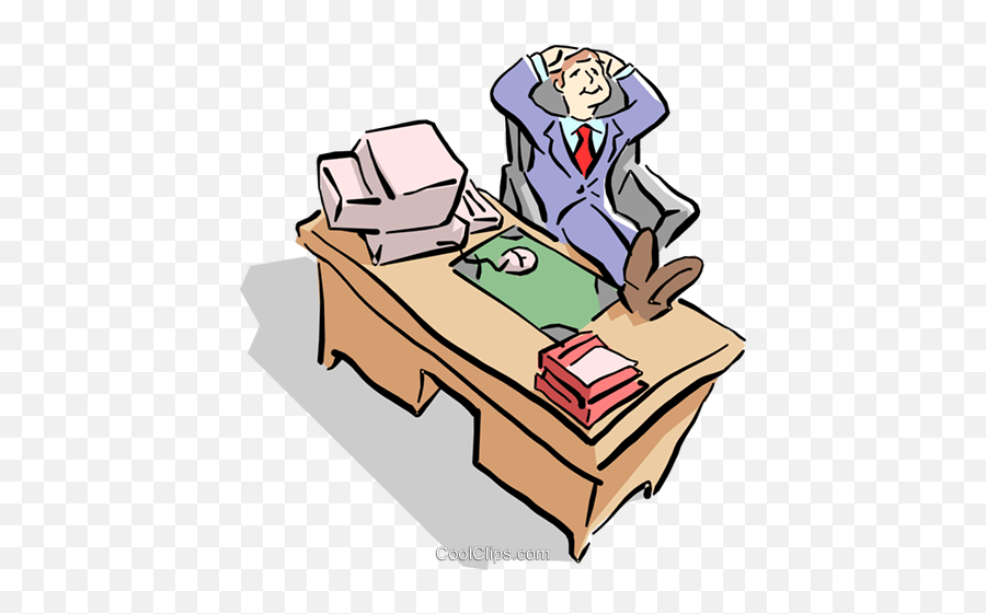Man At The Office Royalty Free Vector - Clipart Free Büroangestellter Emoji,Relax Clipart