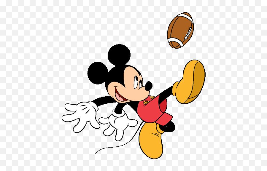 Flag Football Clipart - Mickey Mouse Football Clipart Emoji,Football Clipart