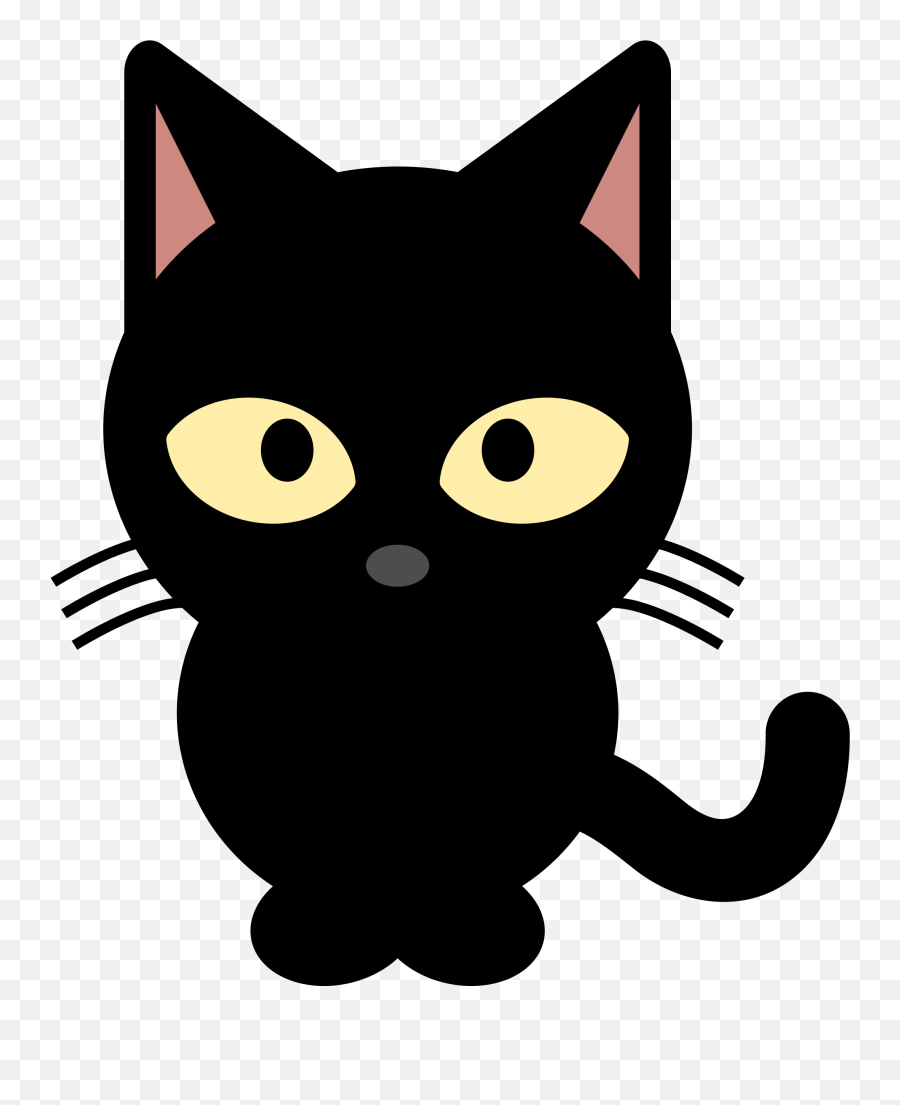 Clipart Black Cat Png - Black Cat Clipart Emoji,Cat Clipart