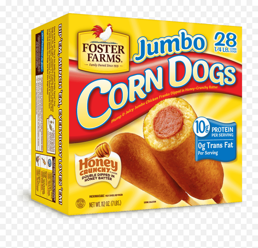 Jumbo Corn Dogs Honey Crunchy 28 Ct - Foster Farms Bowl Emoji,Corn Dog Png