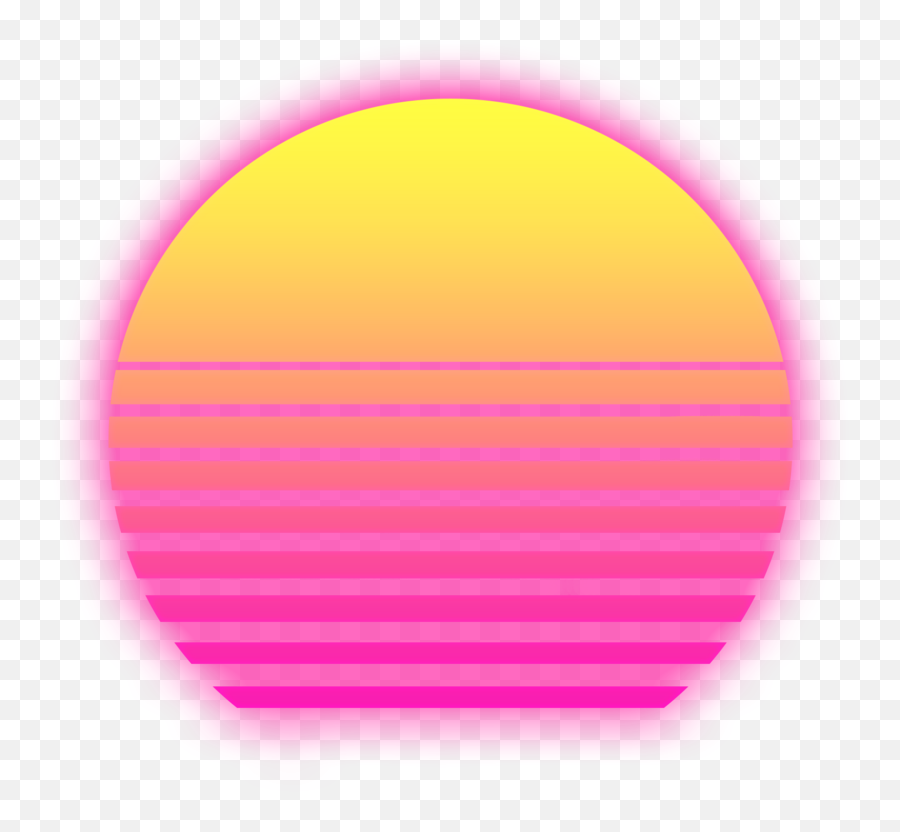 Retrowave Sun With Alpha Background Vaporwave Png - Color Gradient Emoji,Sun Png